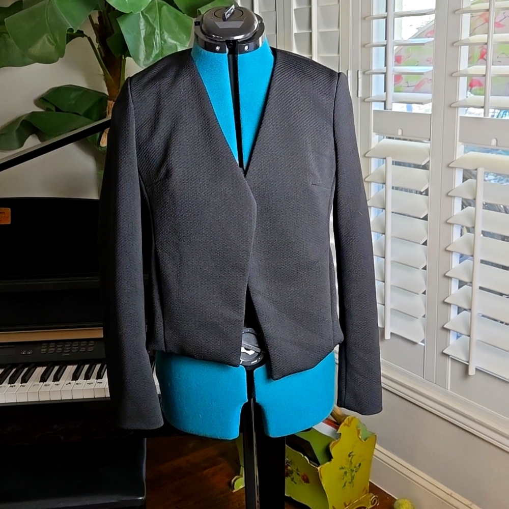 Forever 21 Black Polyester Long Sleeve Minimalist Jacket - Size Small